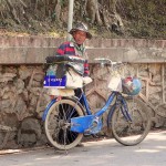 Salesman with his bike