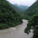 Steep jungle-like hills on the way to Pokhara