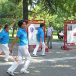 Chinese practising sports in the Zhongshan Park