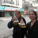 Tsintao-beer from plastic bags with straws!!