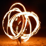 Fire artists juggling on New Year's Eve